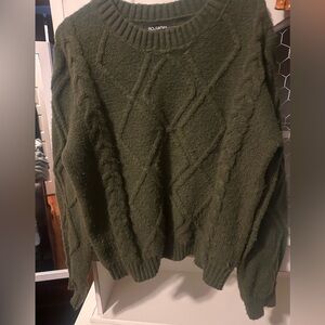 Olive Green Cable Knit Sweater
